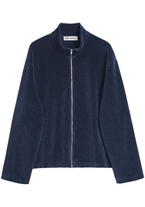 polo shrunken fullzip uomo blu OUR LEGACY | M4243SPS